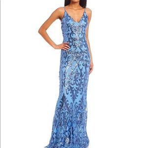 Spaghetti Strap V-Neck sequin dress, size small, wore once for prom!